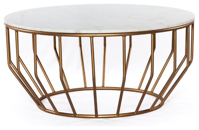 Gold Leaf Round Coffee Table - Contemporary - Coffee Tables - by Oak Idea
