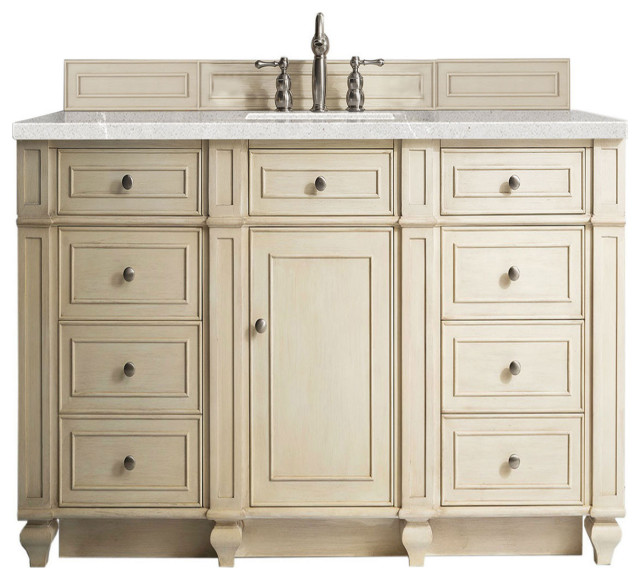 Bristol 60" Vanity, Vintage Vanilla, Eternal Serena Quartz Top French