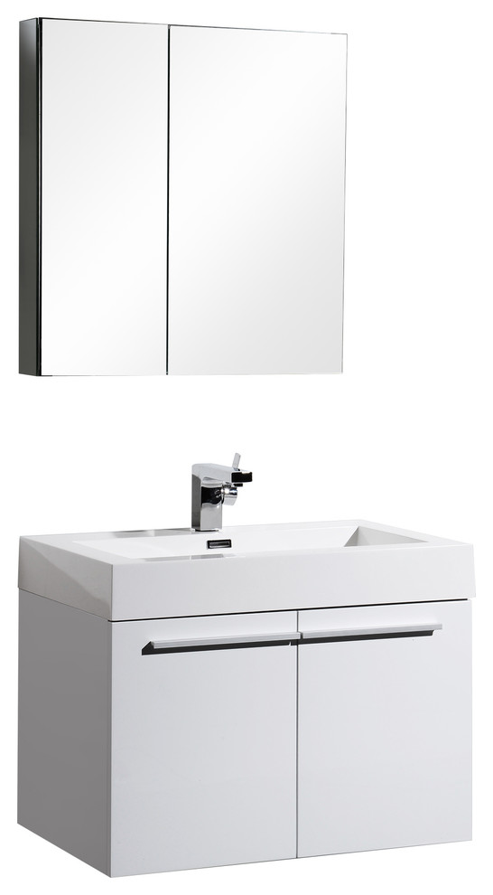 Aquamoon Jacob 28" Modern Bathroom Vanity With Medicine