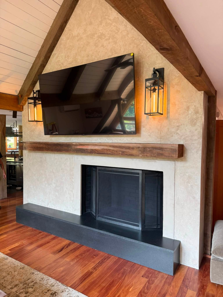 Microcement Fireplace renovation