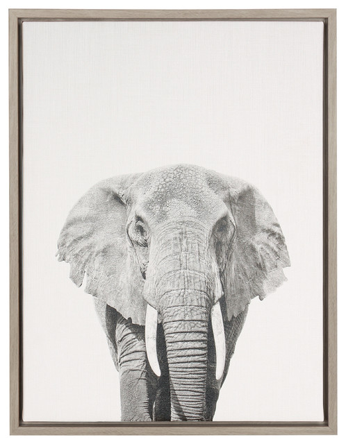 Framed Canvas Wall Art sylvie elephant gray framed canvas wall artsimon te tai Framed Canvas Wall Art sylvie elephant gray framed canvas wall artsimon te tai