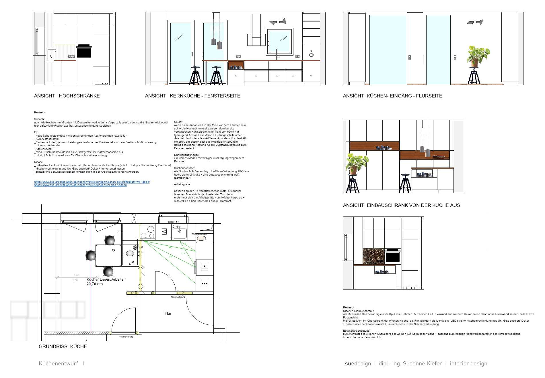 Entwurf Wohnküche - Zusammenschaltung 2er Räume