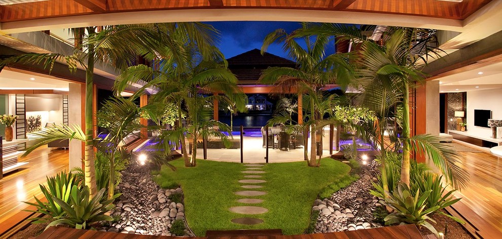 This is an example of a tropical garden in Sunshine Coast.