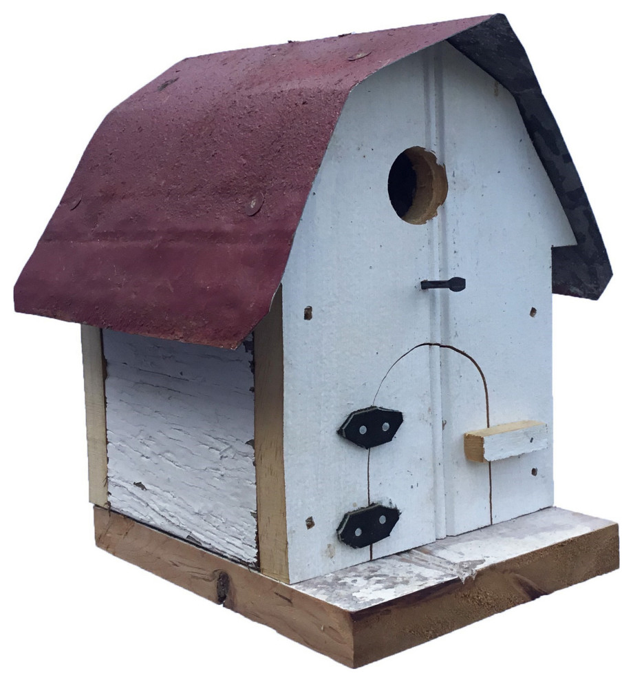 Barnwood Small HipRoof Barn Bird House Farmhouse Birdhouses by