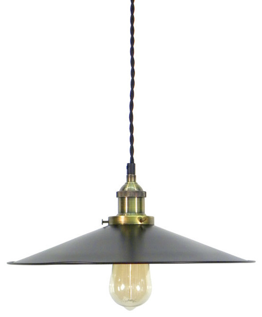 Antique Brass Black Large Flat Shade Pendant Light Antique Brass Black Large Flat Shade Pendant Light Lighting By Hangout