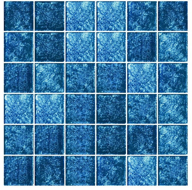 Susan Jablon Sapphire Teal Blue Dichroic Glass Tile View in Your