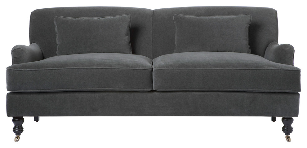 Beaumont Rolled Arm Condo Sofa, Pewter Gray