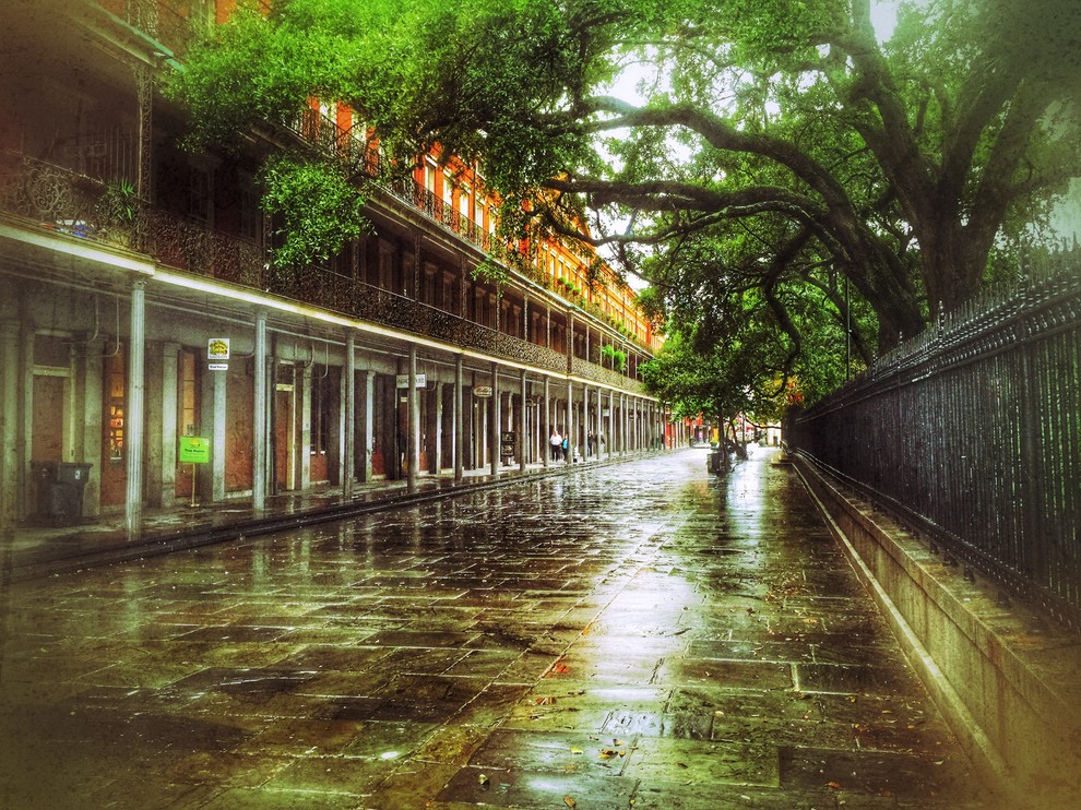 New Orleans "Wet Upper Square" Stretched Canvas Giclee, 30"x40"