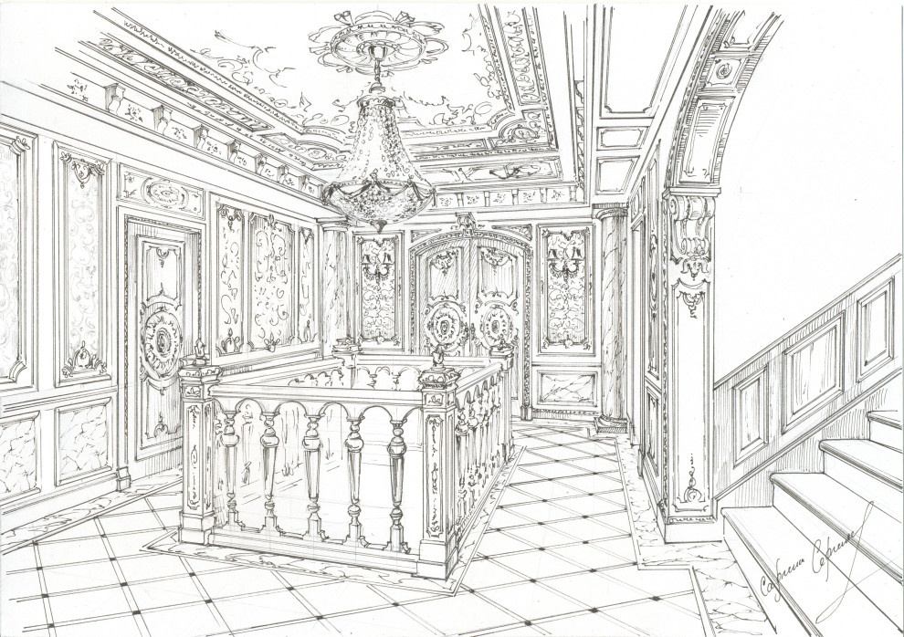 Акварельные эскизы. Загородный дом в Екатеринбурге.