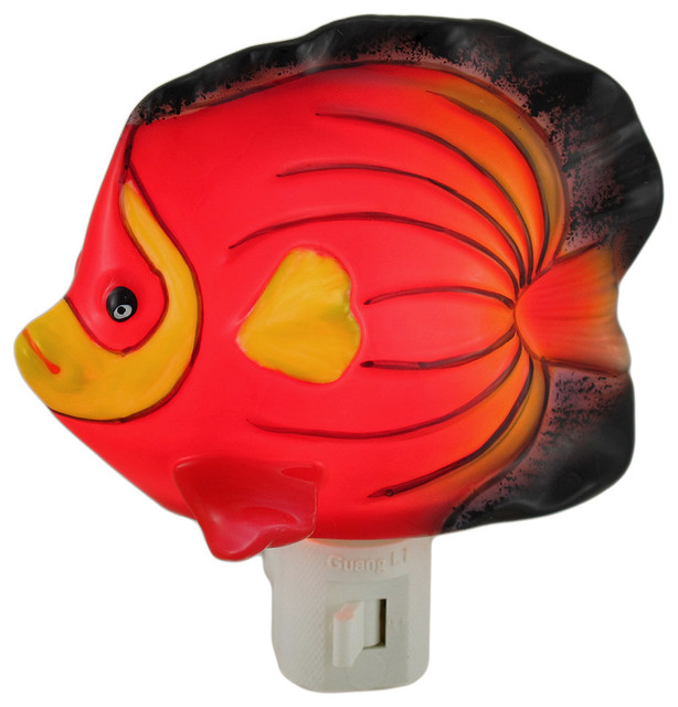 Red Tropical Fish Shaped Porcelain Night Light
