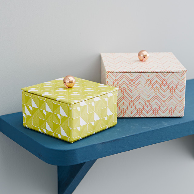 set of two printed boxes