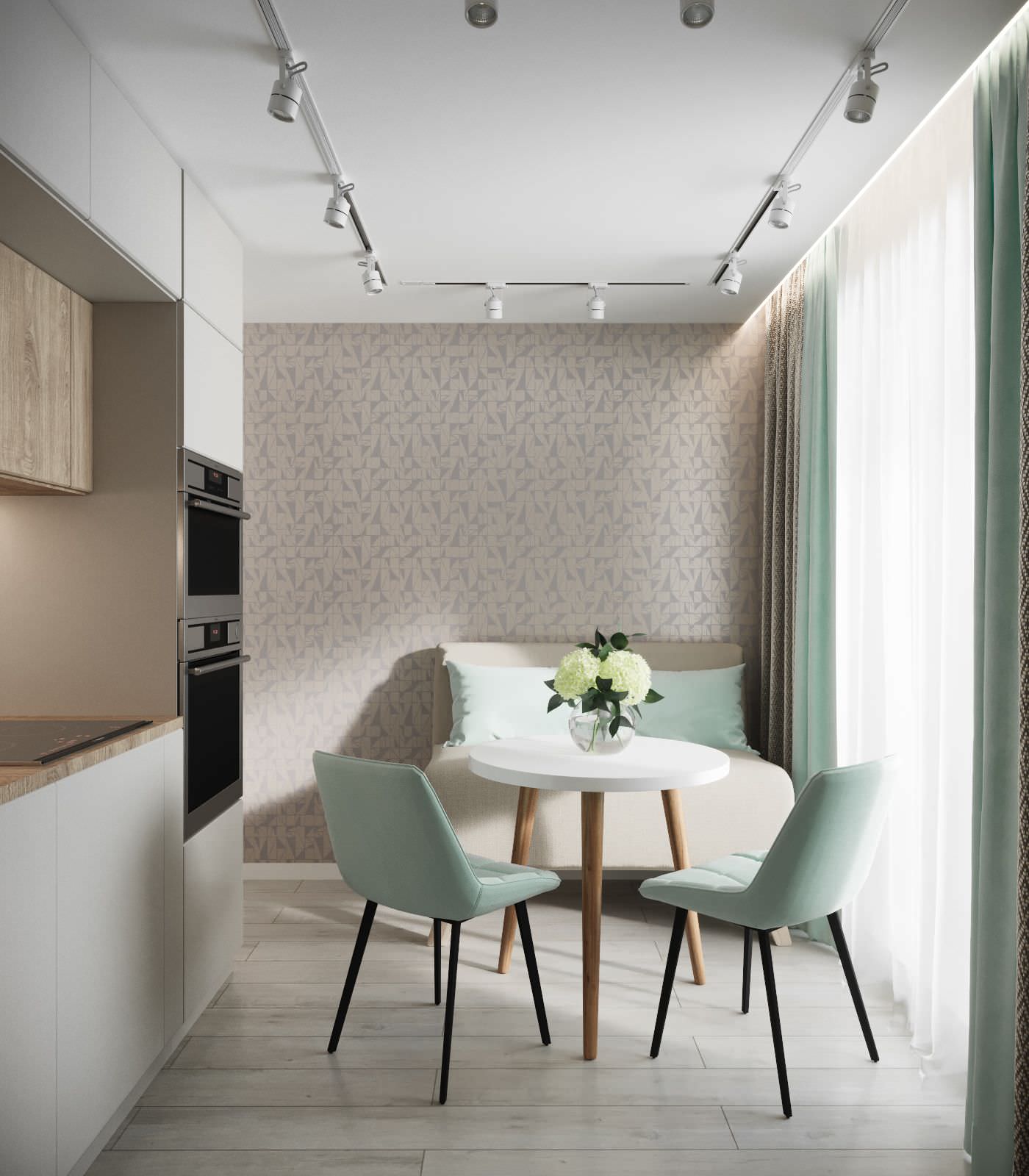 Минималистичная кухня с акцентом