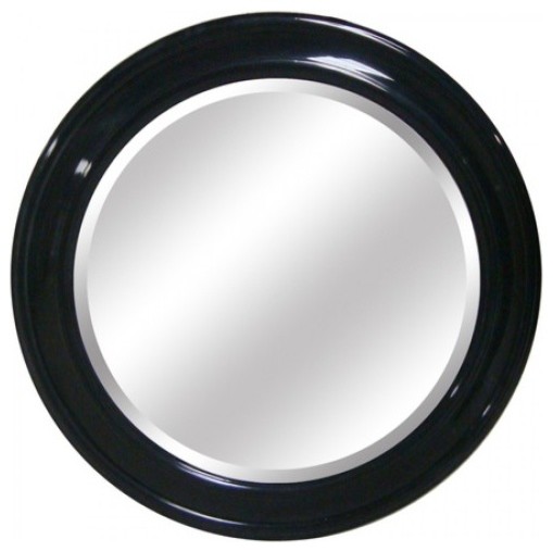 Round Black Framed Mirror