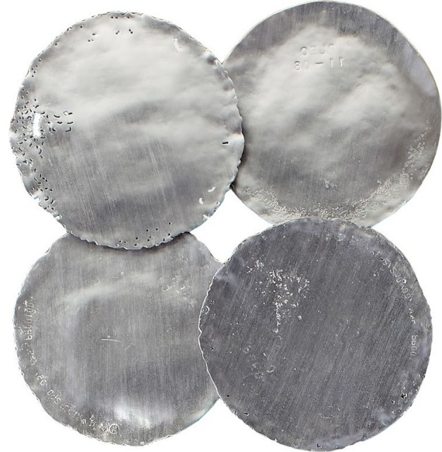 Galvanized Wall Discs (Set of 4) Industrial Metal Wall Art by