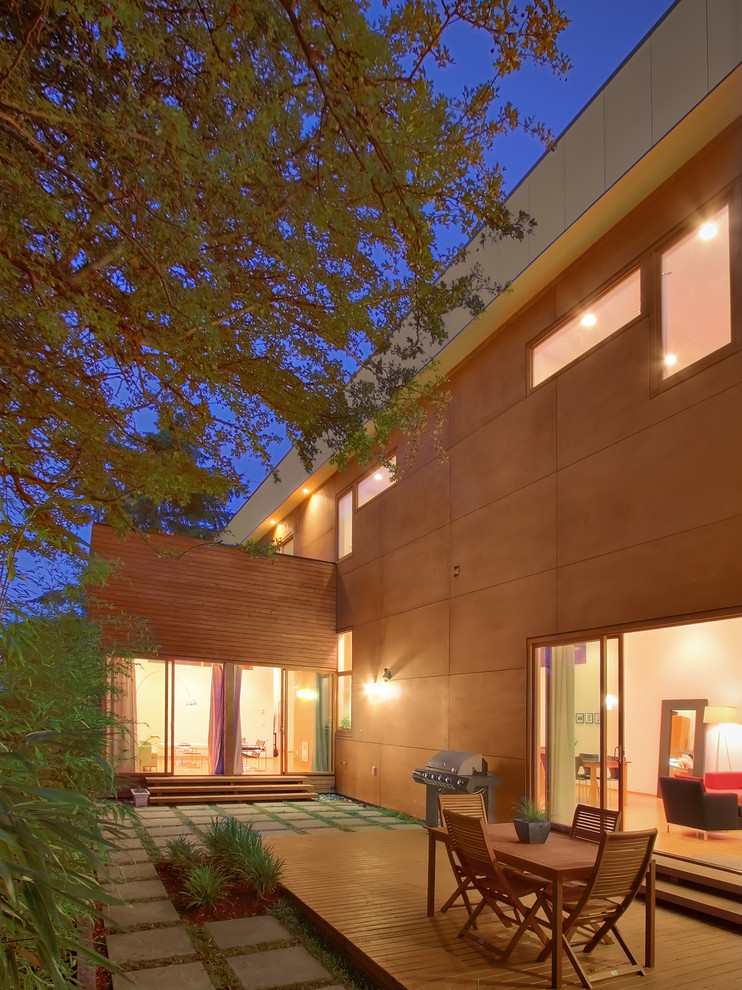 Design ideas for a modern exterior in Seattle with wood siding.