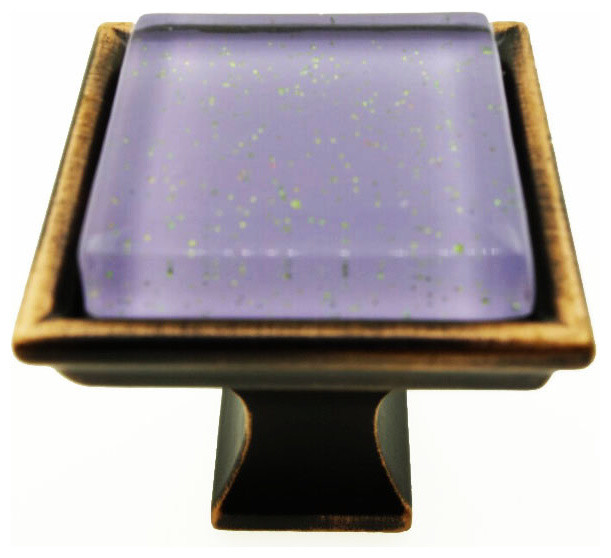Purple Galaxy Crystal Glass Oil Rubbed Bronze Madison Classic Knob