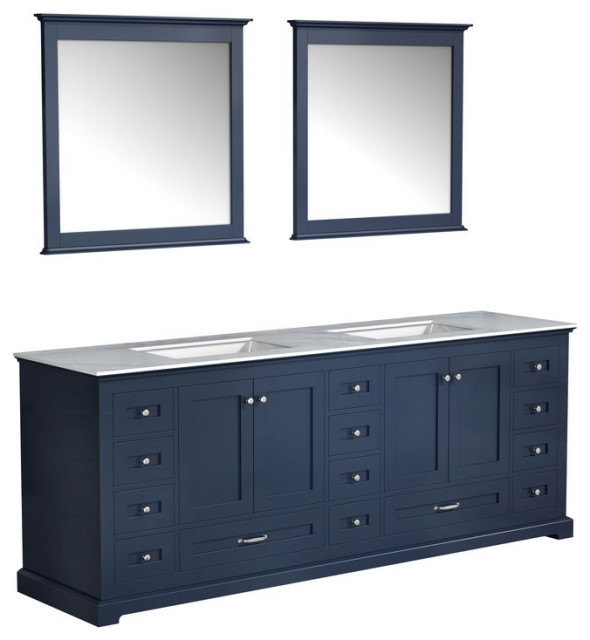 Dukes 84" Navy Blue Double Vanity - Transitional - Bathroom Vanities ...