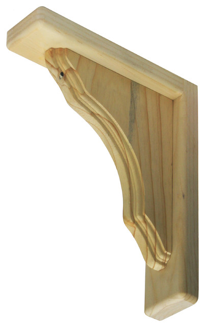 Details about   2 pine wood shelf brackets with back plate for shelves up to 12" 