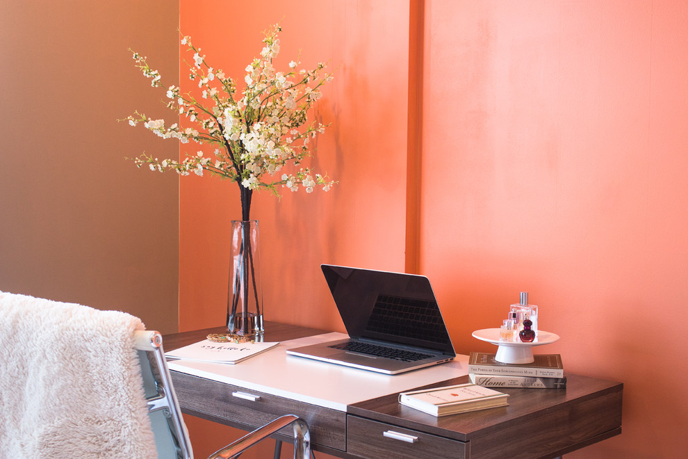 Example of a trendy home office design in Miami