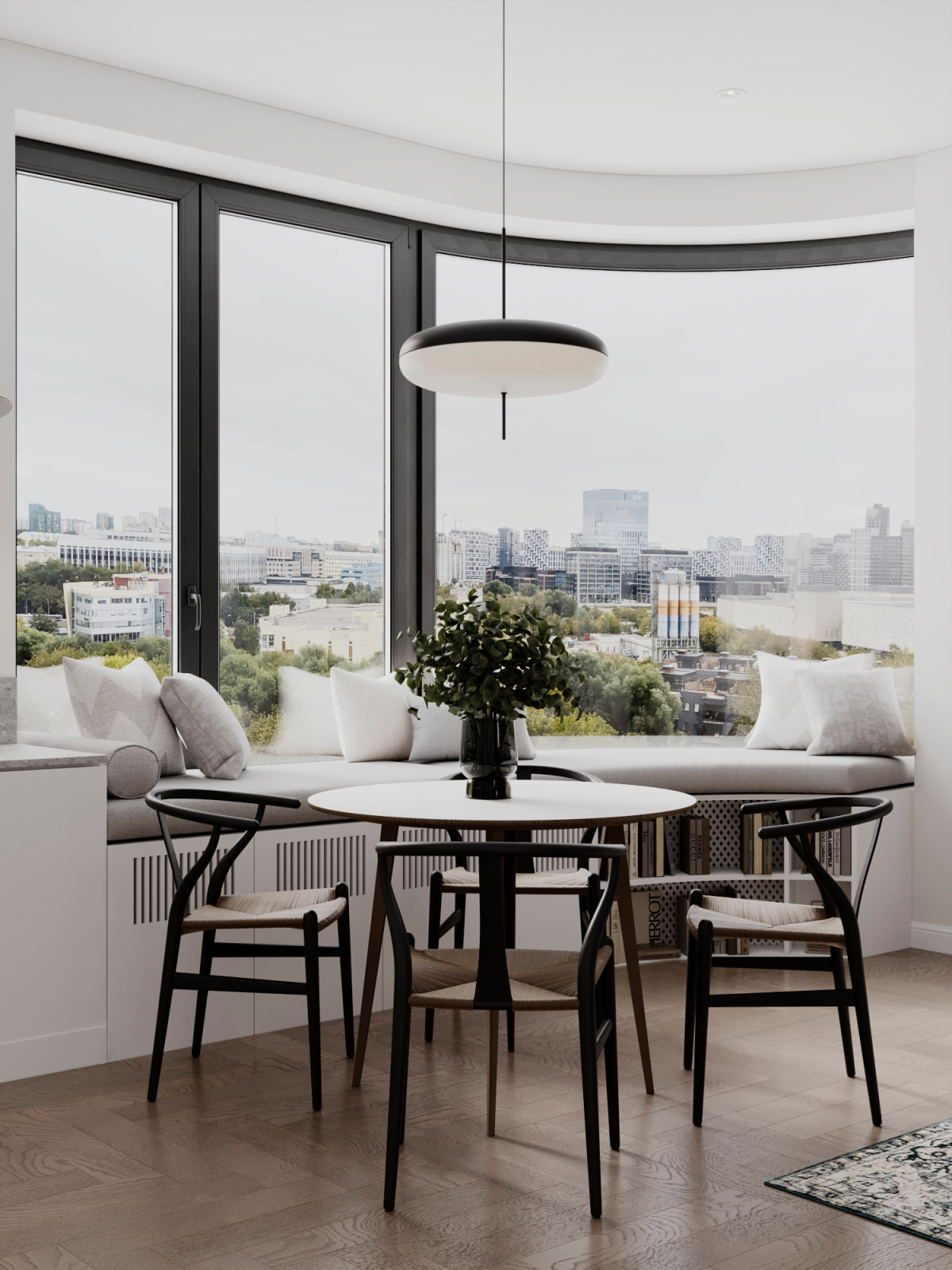 Светлый интерьер с цветовыми акцентами в ЖК Level Стрешнево