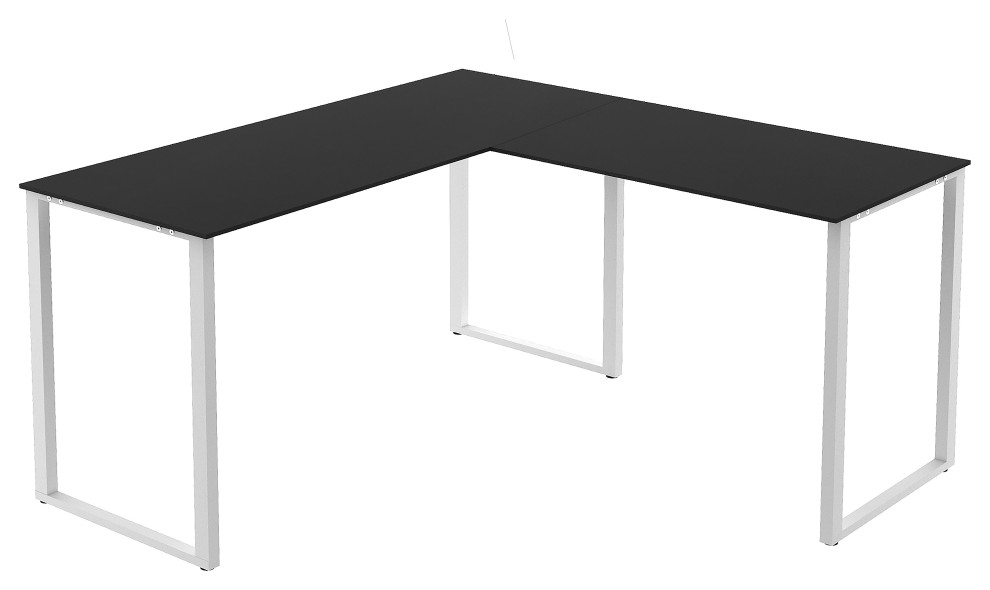 IO5213 Paisley Computer Desk, Black/White Contemporary Desks And Hutches by IDEAZ