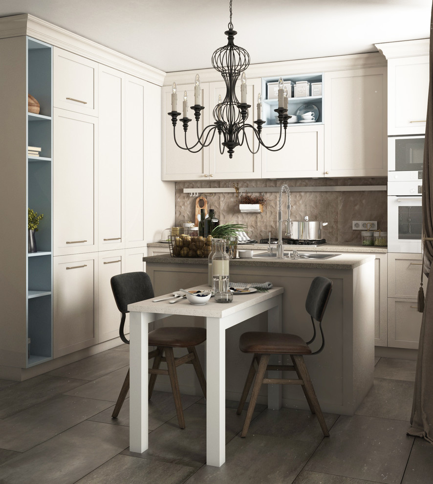 Интерьер кухни сочетающий в себе классику и элементы модерна