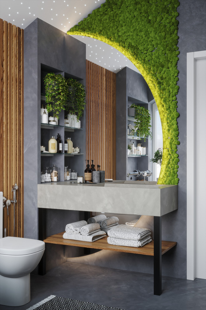 Эскизный проект санузла с окном в частном доме