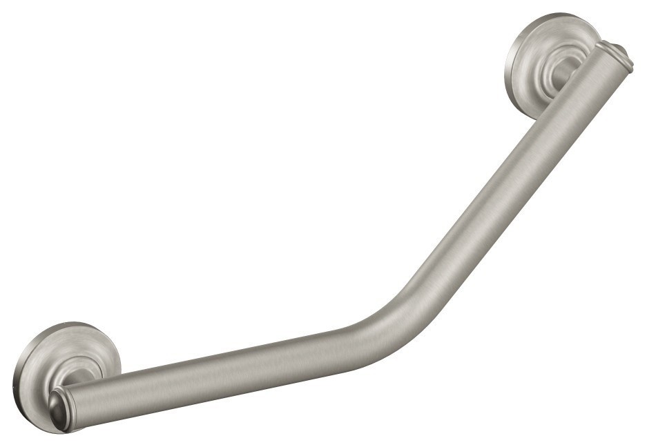 Grab Bar Brushed Nickel 16" Angled Grab Bar Transitional Grab Bars