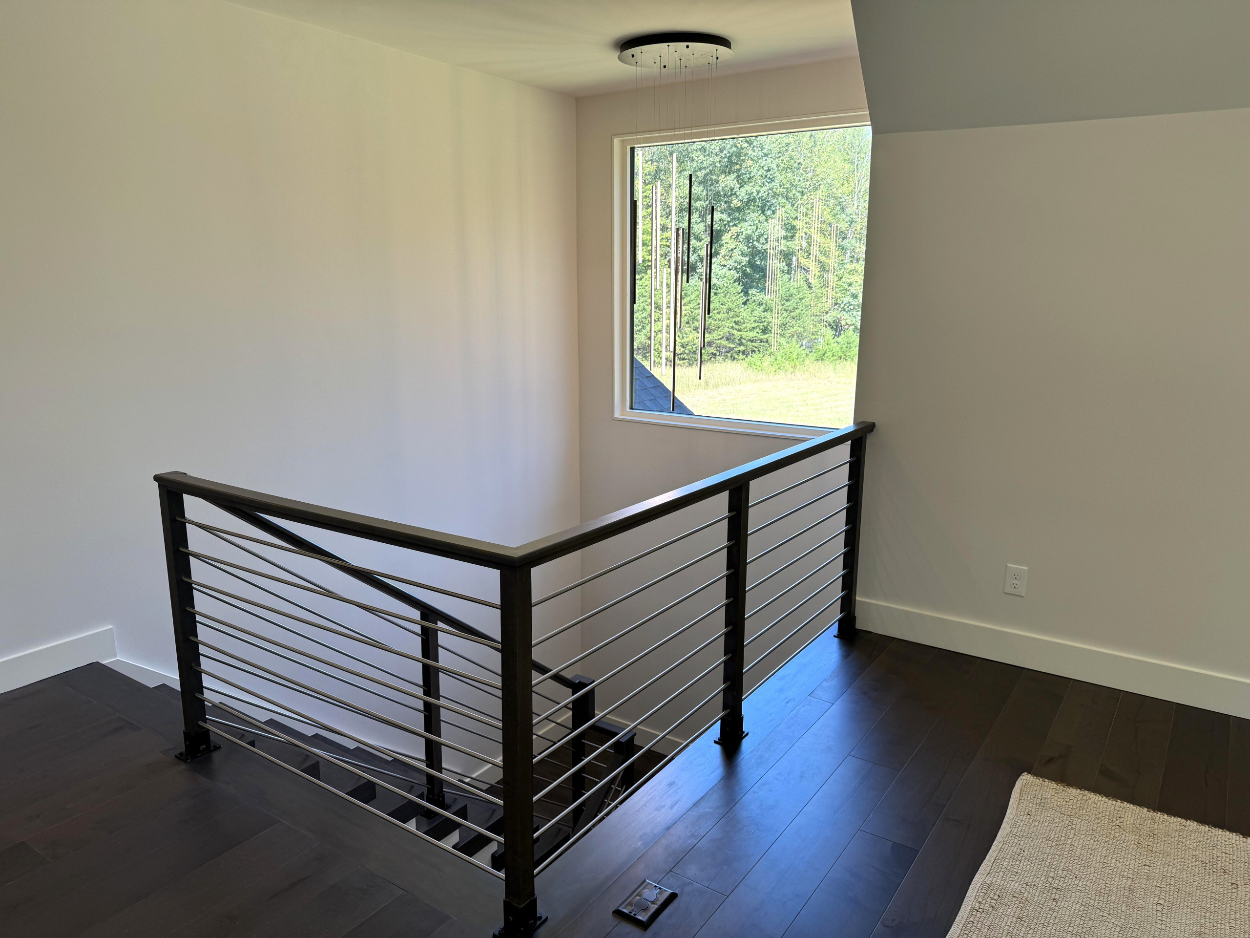 137_Transitional Maple Staircase with Stainless Steel Rail, Clifton, VA 2014