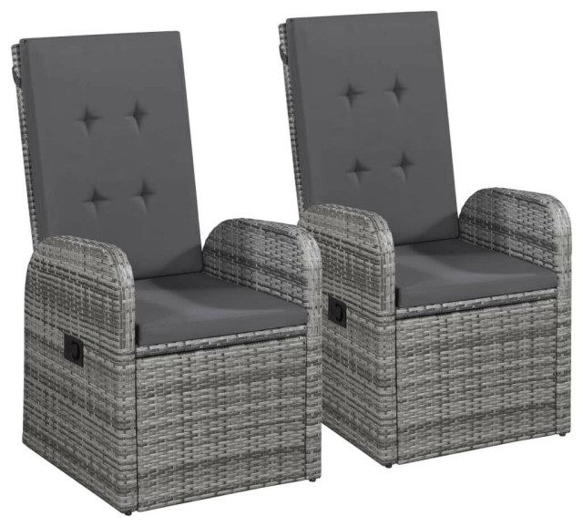 Outdoor Reclining Chairs Gray 2 pcs Tropical Outdoor Lounge Chairs by AffordableVariety