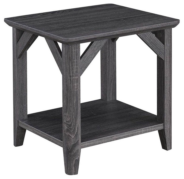 End Table in Weathered Gray Transitional Side Tables And End Tables by ShopLadder