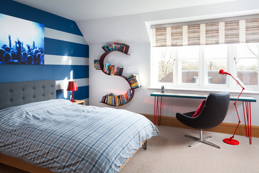 Inspiration for a contemporary kids' room in Kent.