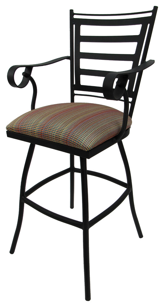 Outdoor Patio Extra Tall Spectator Swivel Bar Stool, Jenna Multi Sun