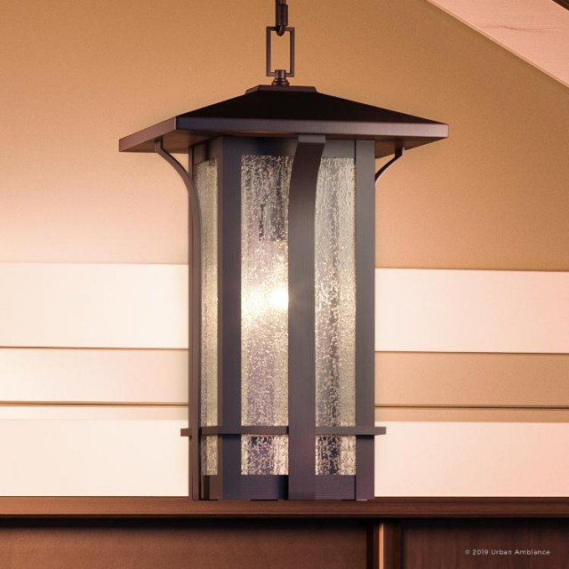 Luxury Craftsman Outdoor Pendant Light, 11, Olde Bronze Finish ...