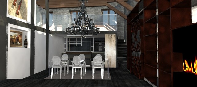 Loft industriell-matplats