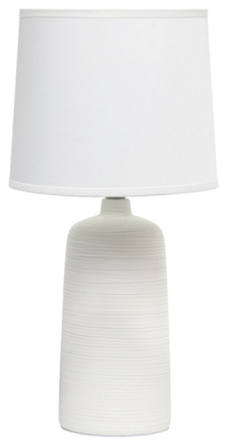Simple Designs Textured Linear Ceramic Table Lamp Off White ...