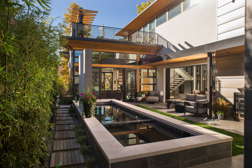 Contemporary swimming pool in Denver.