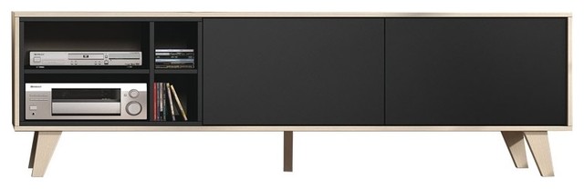 Zaiken Oak and Anthracite TV Cabinet