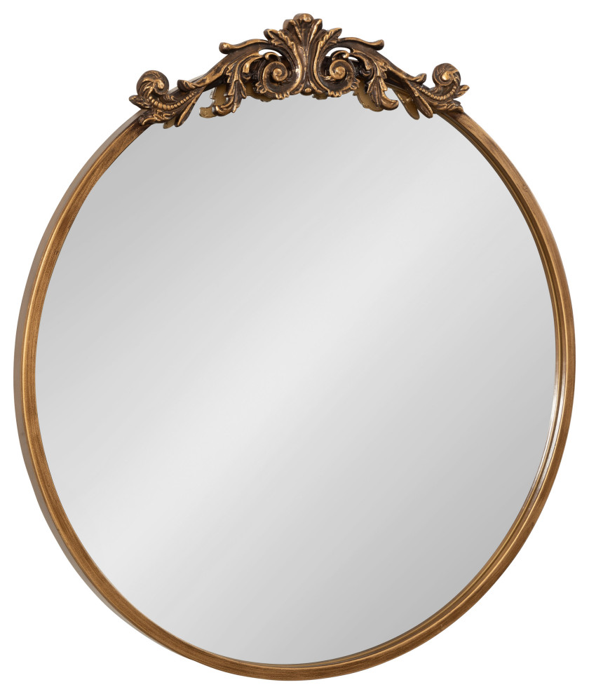 Arendahl Glam Ornate Mirror, Gold, 24" Diameter