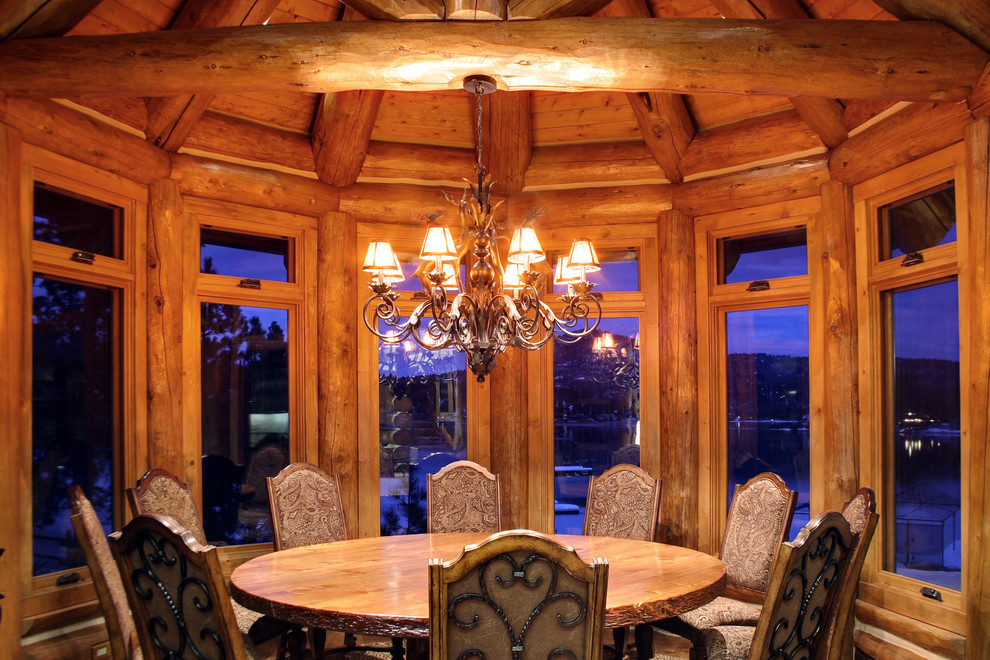 Mountain style dining room photo in Seattle