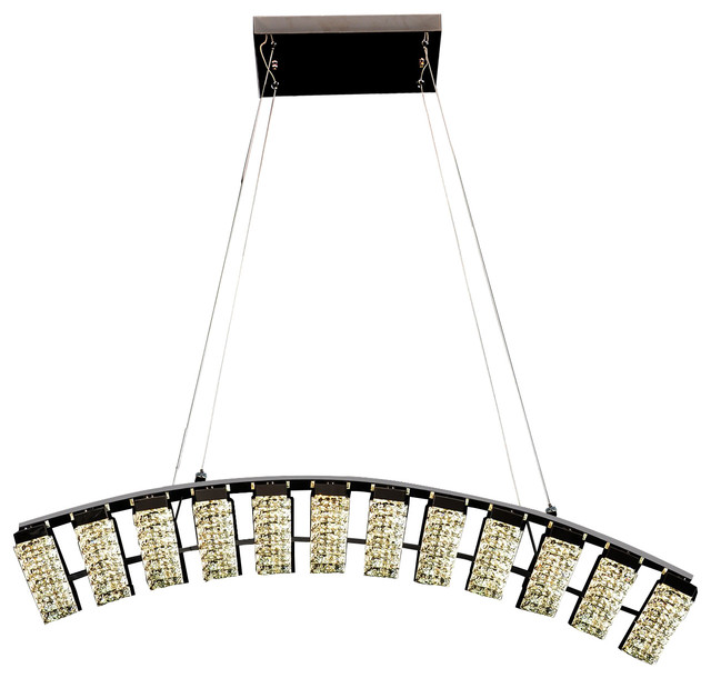 Modern Style Wave U Shaped Crystal Pendant Contemporary Indoor