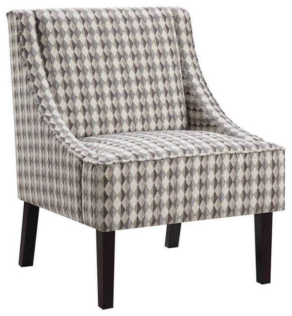 Accent Chair With a Light Brown Diamond Pattern Upholstery ...