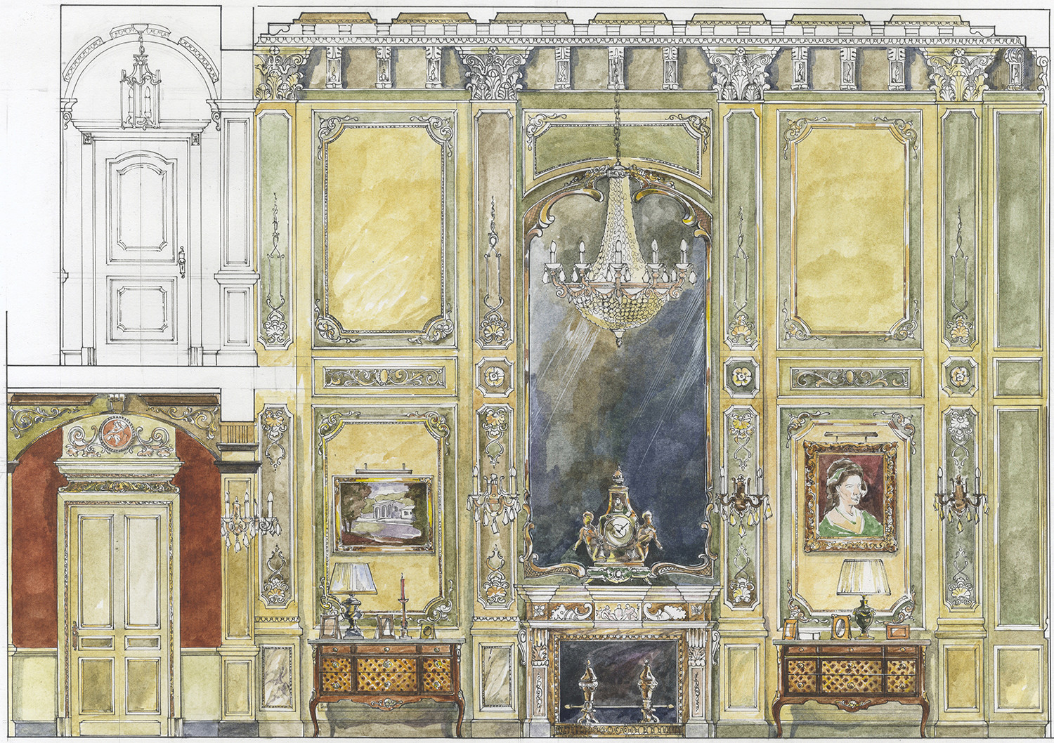 Акварельные эскизы. Загородный дом в Екатеринбурге.