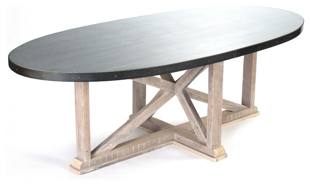 Albertine Zinc Top Solid White Washed Wood Dining Table Albertine Zinc Top Solid White Washed Wood Dining Table Tables By Kathy Kuo Home