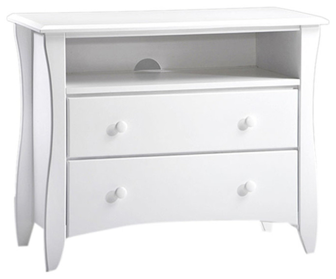 Night And Day Furniture Home Bedroom Clove TV Stand, White, White