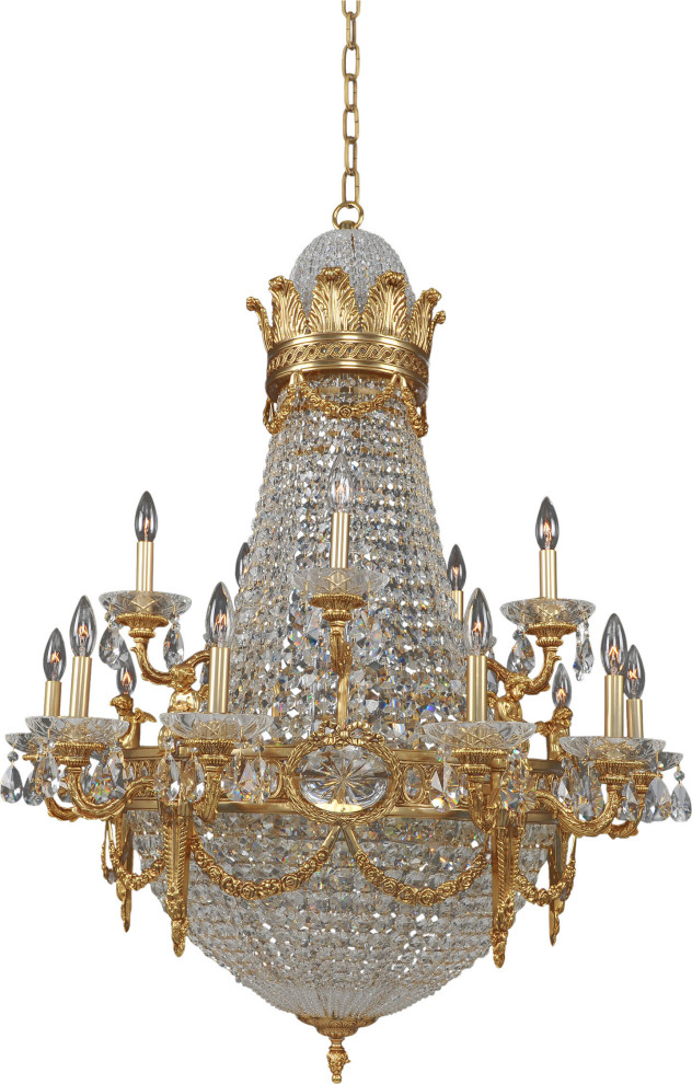Marseille Chandelier, Antique Brass, Large