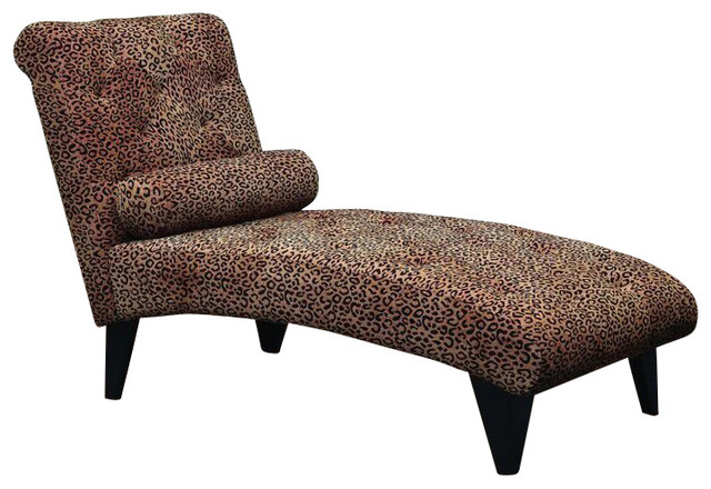 Fabric Lounge Chaise, Leopard