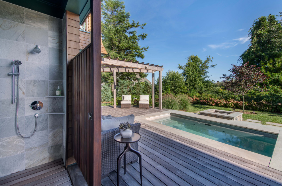Transitional home design photo in Boston