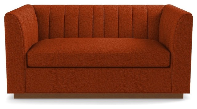 Nora Apartment Size Sleeper Sofa, Memory Foam Mattress, Pumpkin