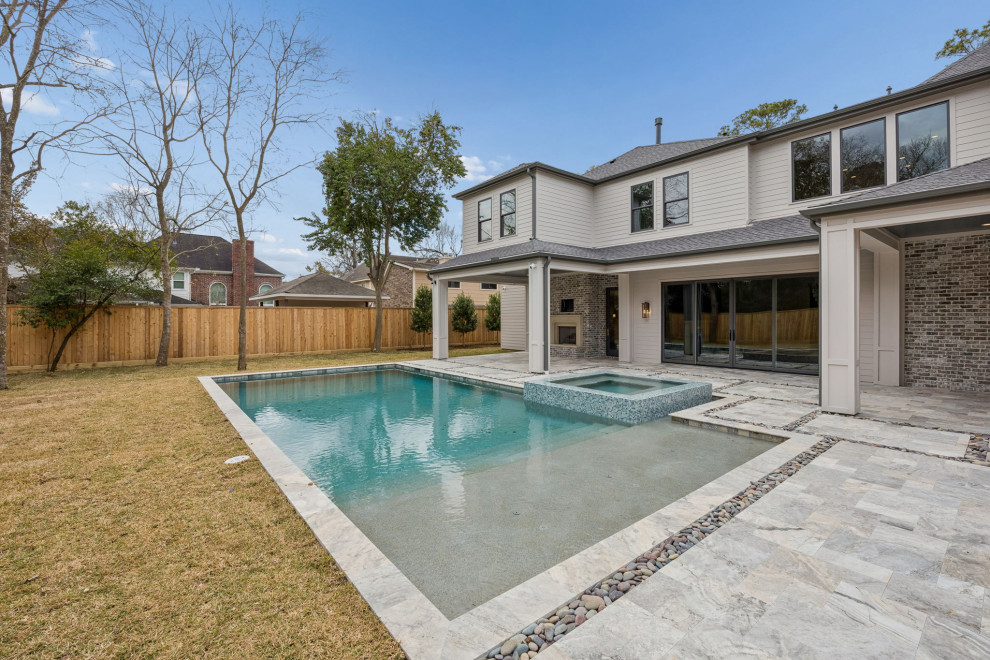 Inspiration for a transitional pool remodel in Houston